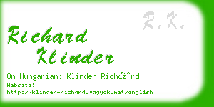 richard klinder business card